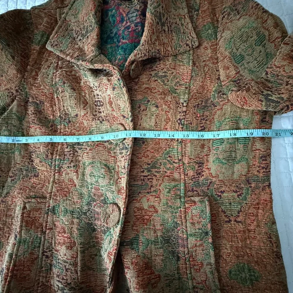 Habitat Tapestry Jacket Multicolor Long Sleeve Button-Front Woven Coat, Size L - Picture 11 of 12